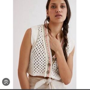 Anthropologie Pilcro Cropped Crochet Shrug  S/M